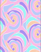 Pastel Swirl Abstract Colorful Rug