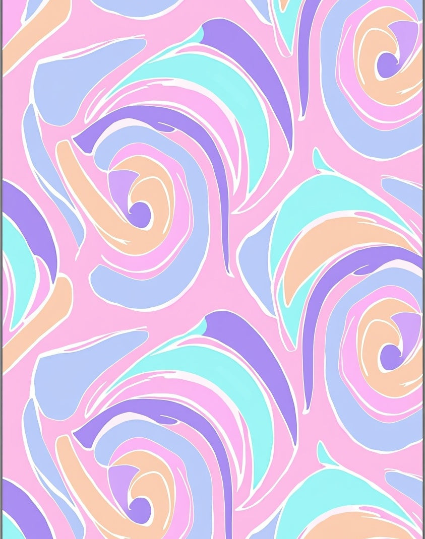 Pastel Swirl Abstract Colorful Rug