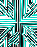 Modern Geometric Turquoise Black White Design Rug