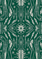 Green Cream Abstract Floral Pattern Rug