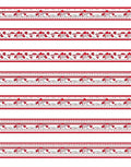 Red Architectural Skyline Border Design Rug