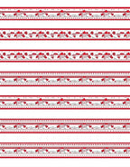Red Architectural Skyline Border Design Rug