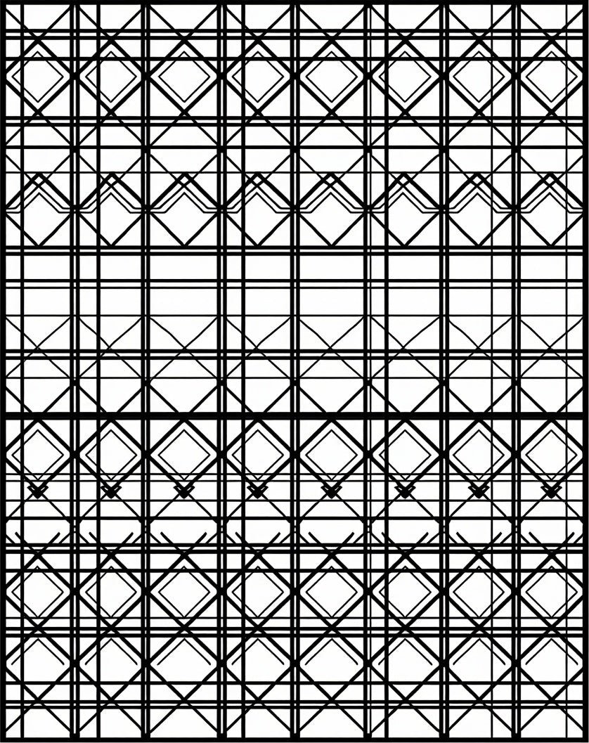 Bold Linear Diamond Pattern Design Rug