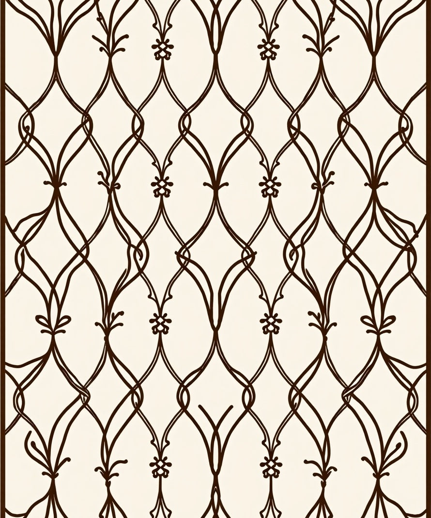 Elegant Lattice Vine Pattern Rug