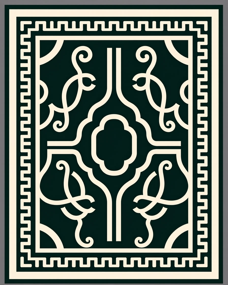 Elegant Cream Lattice Design Rug