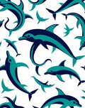 Oceanic Dolphin Swirls Pattern Rug