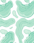 Abstract Aqua Organic Swirls Pattern Rug