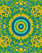 Vibrant Floral Sunburst Mandala Rug