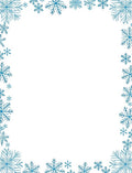 Cool Blue Celestial Snowflakes Border Rug