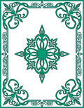 Emerald Medallion Floral Border Design Rug