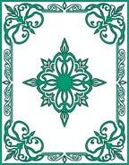 Emerald Medallion Floral Border Design Rug