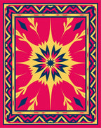 Geometric Sunburst Patterned Rug
