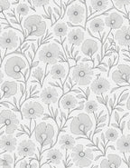 Delicate Floral Vine Line Art Rug