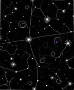 Black Cosmic Starry Night Constellations Rug