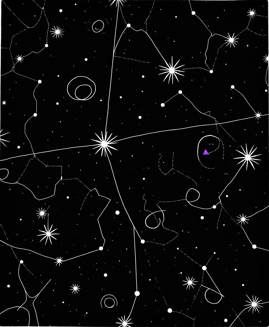Black Cosmic Starry Night Constellations Rug