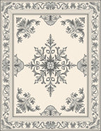 Classic Floral Motif Border Design Rug