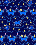 Blue Dog Light Pattern Design Rug