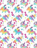 Rainbow Unicorn Stars Pattern Rug