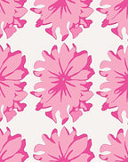 Pink Floral Burst Pattern Rug