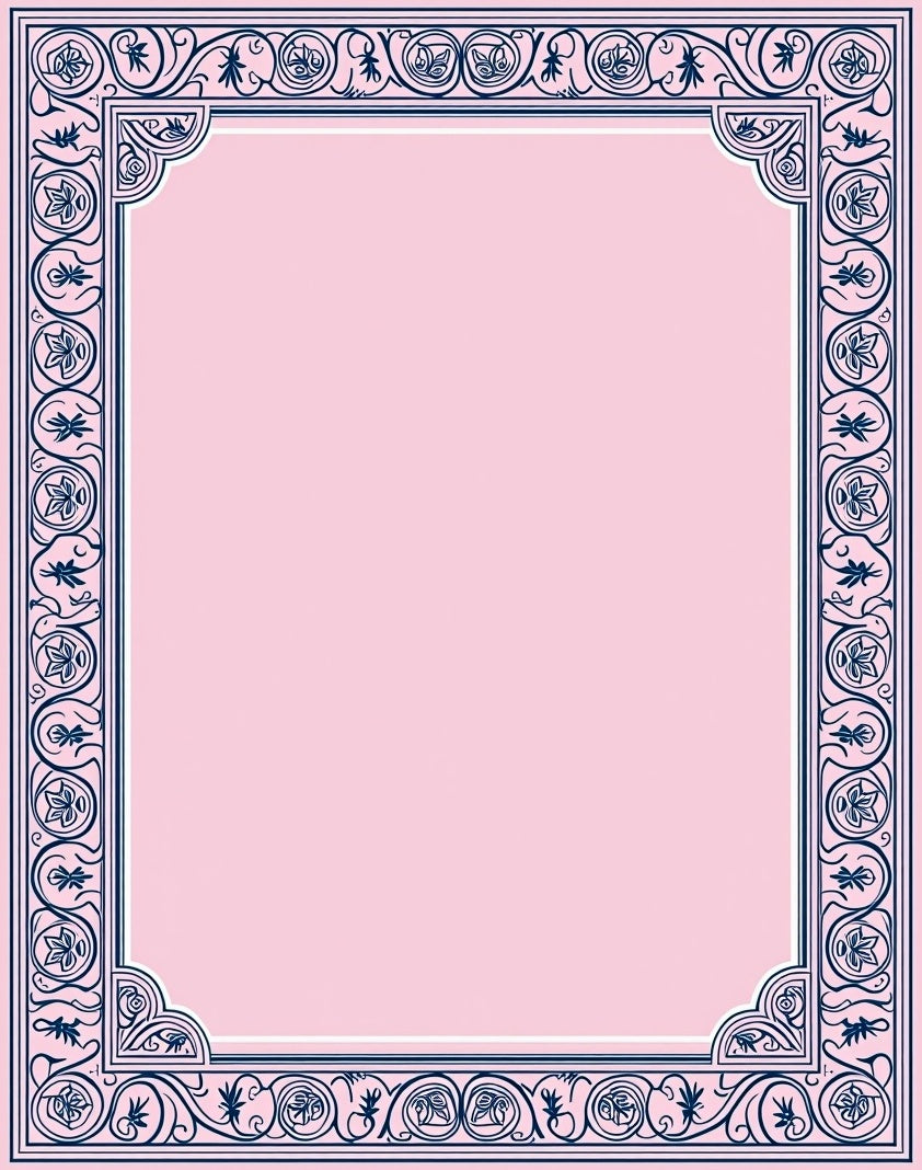 Ornate Floral Motif Border Design Rug