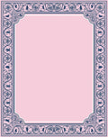 Ornate Floral Motif Border Design Rug