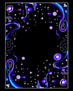 Cosmic Purple Blue Starry Night Accents Rug