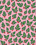 Whimsical Holly Berry Leafy Arrangement Rug