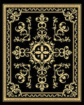 Intricate Golden Floral Border Design Rug