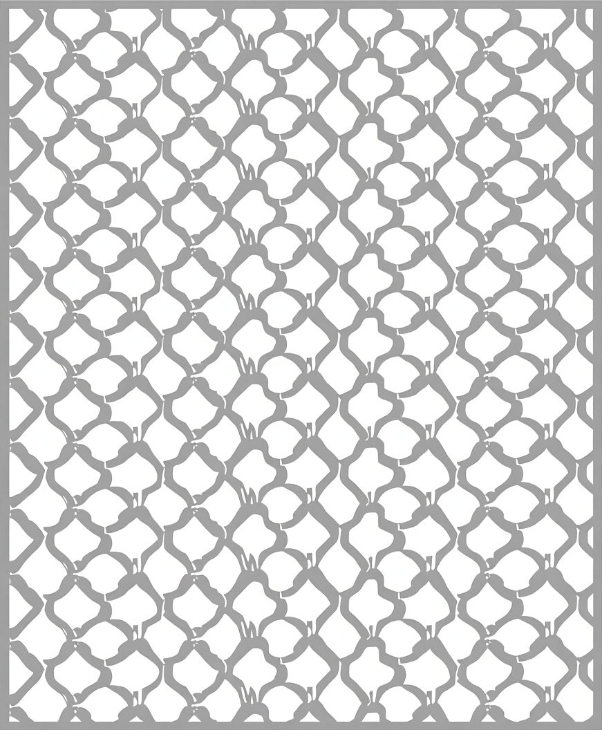 Gray Lattice Patterned Abstract Rug