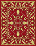 Ornate Floral Red 24K Gold Design Rug
