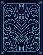 Neo-Art Deco Blue Swirl Design Rug