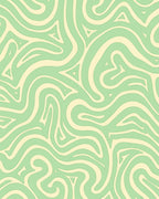 Mint And Cream Swirling Lines Rug
