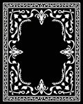 Elegant White Flourish Border Design Rug