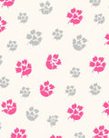 Pink Gray Floral Whimsical Pattern Rug