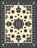 Elegant Black Floral Medallion Rug
