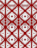 Red And White Geometric Art Deco Rug