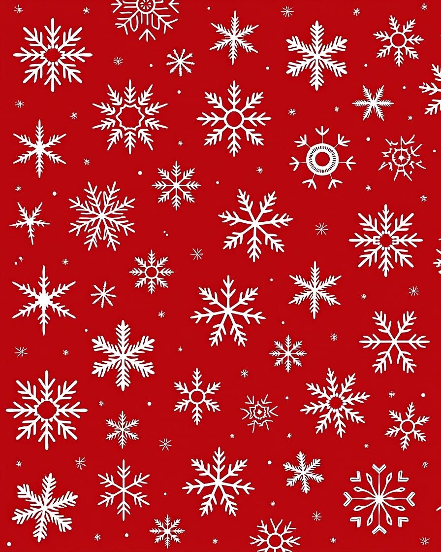 Winter Snowflake Pattern Red Rug