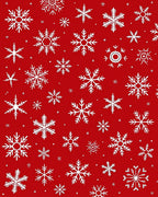Winter Snowflake Pattern Red Rug