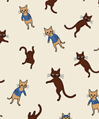 Whimsical Cats Pattern Fun Design Rug