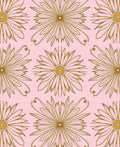 Golden Starburst Floral Pattern Rug