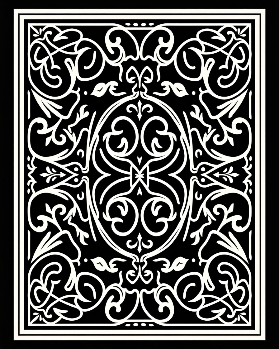 Intricate Classic Scrollwork Pattern Design Rug