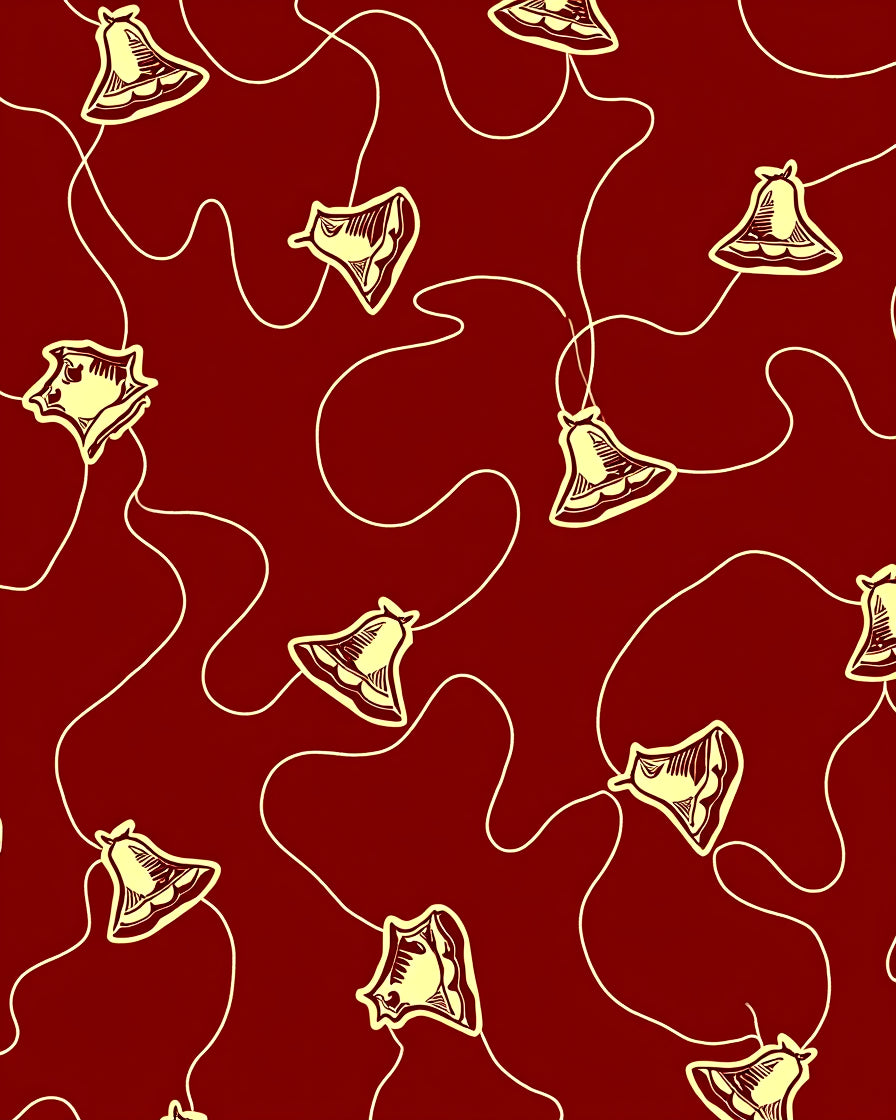 Festive Bells With Whimsical Trails Pattern Rug