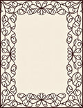 Ornate Floral Vine Border Design Rug