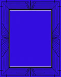 Art Deco Blue Geometric Fan Pattern Rug