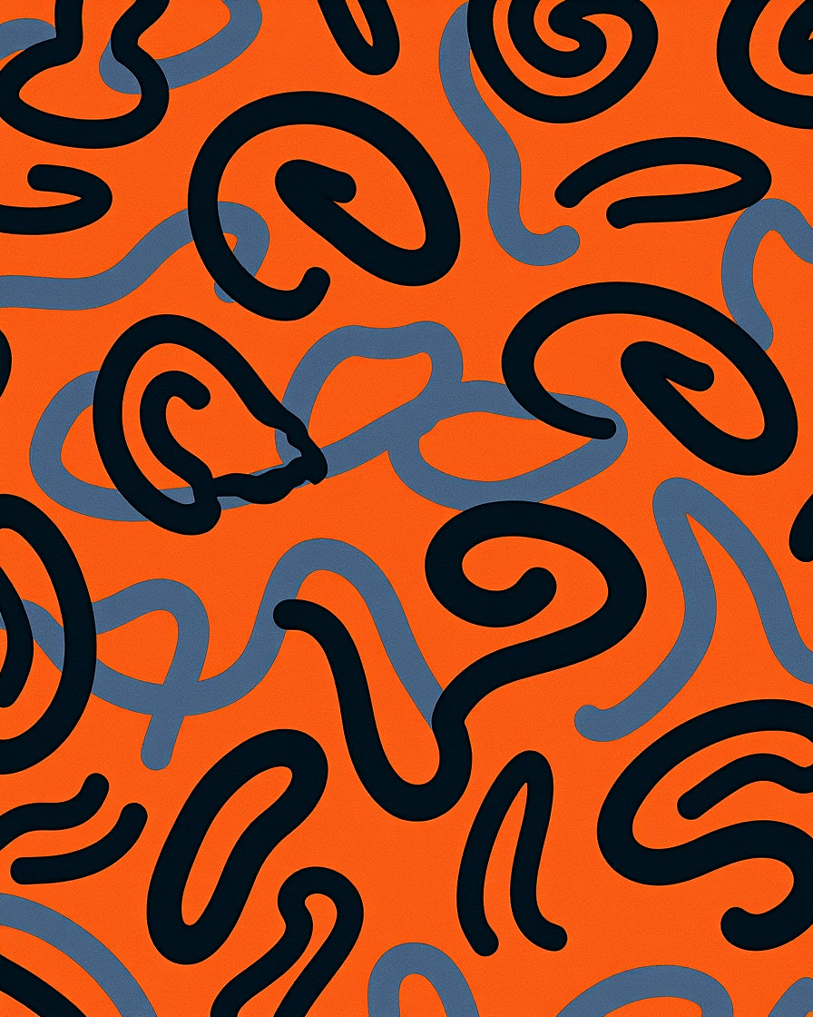 Bold Abstract Swirl Graphic Rug