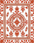 Red Floral Classic Medallion Design Rug