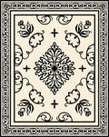 Black Cream Ornate Floral Rug