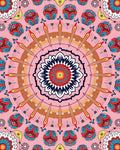 Vibrant Radial Floral Pattern Rug