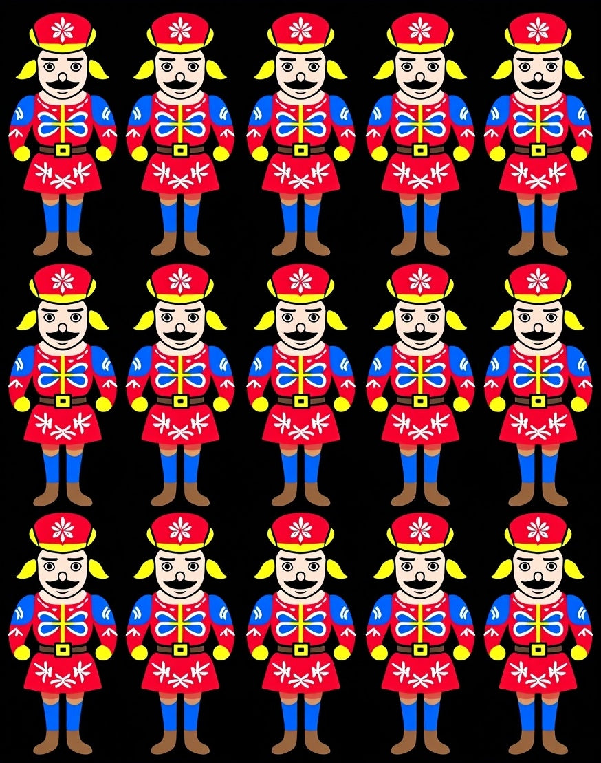 Red Blue Soldier Pattern Rug