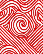Crimson Curved Linear Composition Rug
